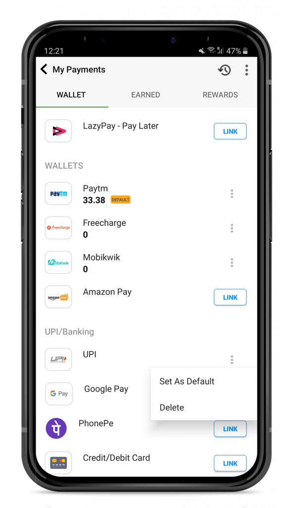 How to unlink UPI wallet?