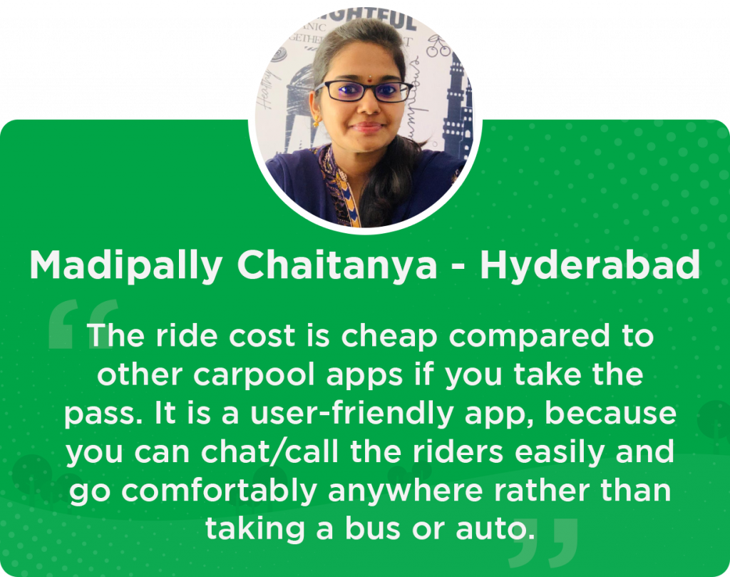 Chaitanya Quick RIde testimonial